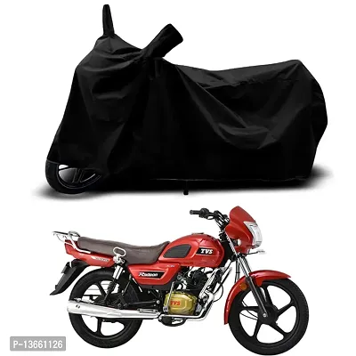 Classic Waterproof Bike Body Cover For TVS Radeon Special Used For Dust Particle-Sun UV Rays-Water Drop(Black)