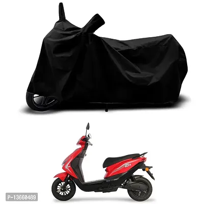 Classic Waterproof Scooty Body Cover For Ampere Reo Elite Special Used For Dust Particle-Sun UV Rays-Water Drop(Black)-thumb0