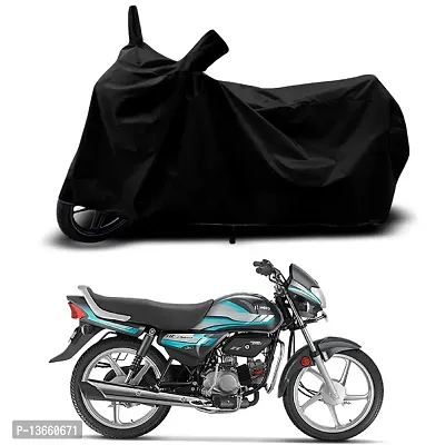 Classic Waterproof Bike Body Cover For Hero HF Deluxe Self Special Used For Dust Particle-Sun UV Rays-Water Drop(Black)