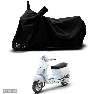 Classic Waterproof Scooty Body Cover For Vespa ZX 125 BS6 Special Used For Dust Particle-Sun UV Rays-Water Drop(Black)