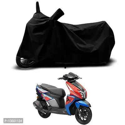 Classic Waterproof Scooty Body Cover For TVS NTORQ 125 Super Special Used For Dust Particle-Sun UV Rays-Water Drop(Black)-thumb0