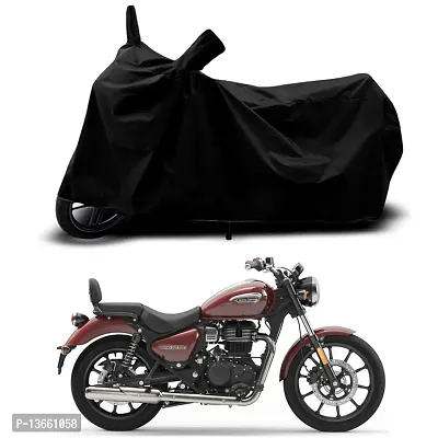 Classic Waterproof Bike Body Cover For Royal Enfie Super Meteor 650 Special Used For Dust Particle-Sun UV Rays-Water Drop(Black)