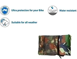 COVER MART Water Resistant Polyester Two Wheeler Body Protection Cover for TVS Apache 160 (Military)-thumb1