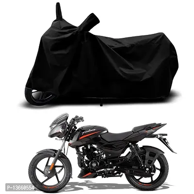 Classic Waterproof Bike Body Cover For Bajaj Pulsar 125 Split-Drum Special Used For Dust Particle-Sun UV Rays-Water Drop(Black)