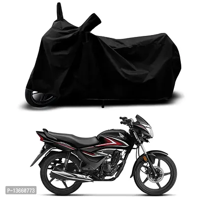 Classic Waterproof Bike Body Cover For Honda Shine BS6 Special Used For Dust Particle-Sun UV Rays-Water Drop(Black)