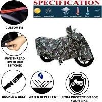 COVER MART Water Resistant Polyester Two Wheeler Body Protection Cover for Yamaha FZ-S Fi Version 3.0 (Military)-thumb1