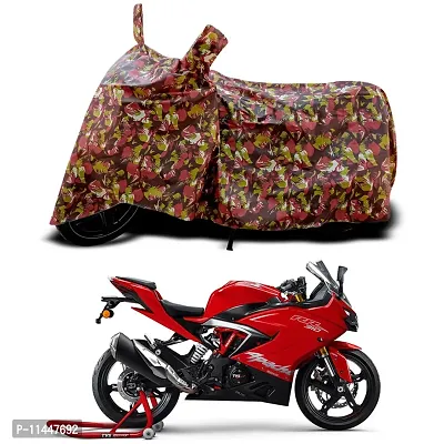 Waterproof Bike Cover For TVS Apache RR 310 Special Used For Dust Particle-Sun UV Rays-Water Drop-Indoor-Outdoor-Parking Full Body Protection(Army Multicolor)