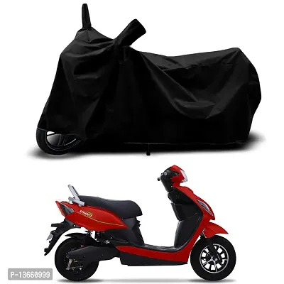 Classic Waterproof Scooty Body Cover For PURE EV ETrance Neo STD Special Used For Dust Particle-Sun UV Rays-Water Drop(Black)