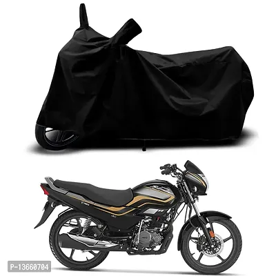 Classic Waterproof Bike Body Cover For Hero Super Splendor Drum Special Used For Dust Particle-Sun UV Rays-Water Drop(Black)