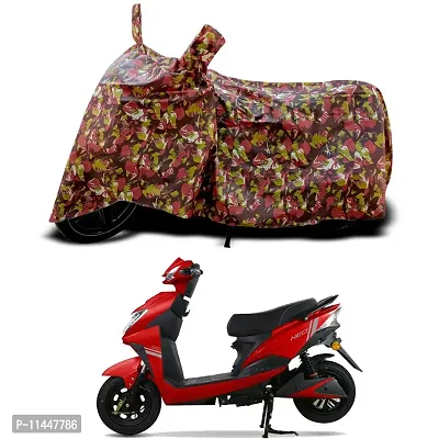 Waterproof Scooty Cover For Techo Electra Neo Special Used For Dust Particle-Sun UV Rays-Water Drop-Indoor-Outdoor-Parking Full Body Protection(Army Multicolor)-thumb0