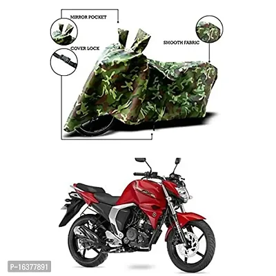 MITHILA MART?-Yamaha FZ FI BS6 Cover Water Resistance/Dustproof/UV Protection/Indor/Outdor and Parking Comfertable with All Varients Full Body Protection (Green Military Color)