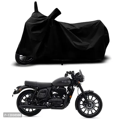 Classic Waterproof Bike Body Cover For Jawa Dual Channel Special Used For Dust Particle-Sun UV Rays-Water Drop(Black)