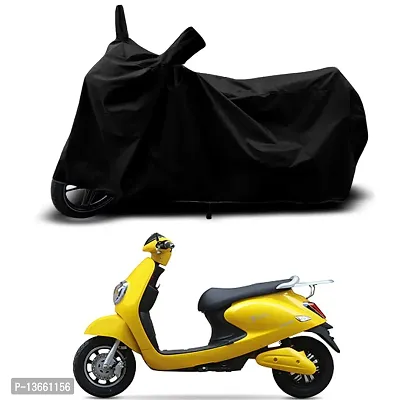 Classic Waterproof Scooty Body Cover For Techo Electra Emerge Special Used For Dust Particle-Sun UV Rays-Water Drop(Black)