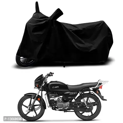 Classic Waterproof Bike Body Cover For Hero Splendor Plus BS6 Special Used For Dust Particle-Sun UV Rays-Water Drop(Black)-thumb0