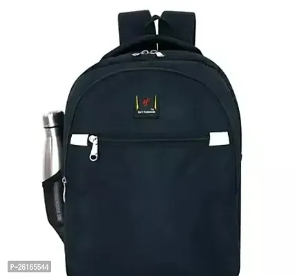Fancy Polyester Black Unisex Backpack For School and Office