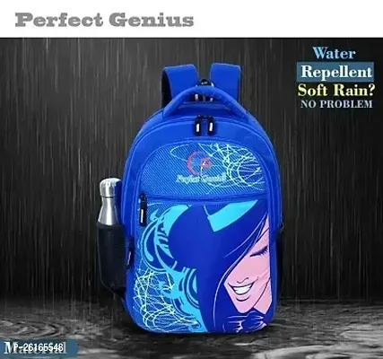 Fancy Polyester Blue Unisex Backpack For School and Office-thumb0