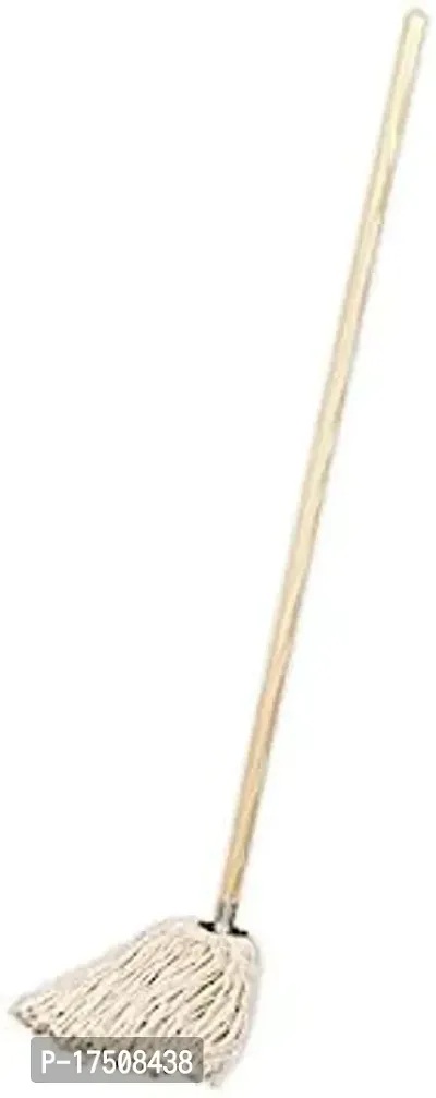 Pure Cotton Mop With Handle, 340 G, White