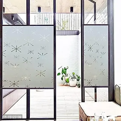 SIA VENDORS 3D Window Film Frosted Removable Fashionable Glass Film UV Protection Cling Translucent Sun UV Blocking Door Sticker Great for Living Room-thumb5
