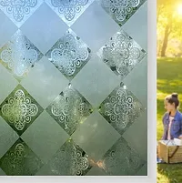 SIA VENDORS Frosted Flower Pattern Window Privacy Film Glass Self Static Cling Decorative Window Home Room Office Bathroom Garage Reused Non Adhesive-thumb2