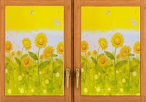 SIA VENDORS Window Privacy Glass Flower Frosting Film Non-Adhesive See Out Not in Static Glass Film for Bathroom Home Office Kids Study Meeting Room-thumb1