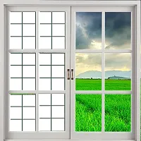 SIA VENDORS? Small Square Grid Privacy Window Film Window Cling Square Pattern Non Adhesive Window Sticker Glass Door Film UV Blocking for Home II Office II Living Room (White, 20 X 24 INCHES)-thumb2