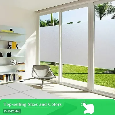 SIA VENDORS? White Privacy Window Films, Opaque Frosted Glass Tint Static Cling Treatment Protects Home Security Without Blocking Daylight - Heat Control, UV Prevention ((12 by 120 INCHES))-thumb2