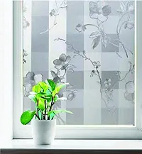 SIA VENDORS Frosted Flower Pattern Window Privacy Film Glass Self Static Cling Decorative Window Home Room Office Bathroom Garage Reused Non Adhesive-thumb2