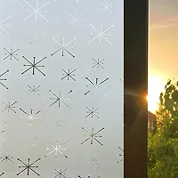 SIA VENDORS 3D Window Film Frosted Removable Fashionable Glass Film UV Protection Cling Translucent Sun UV Blocking Door Sticker Great for Living Room-thumb1