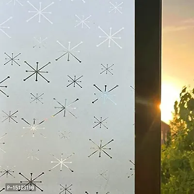 SIA VENDORS 3D Window Film Frosted Removable Fashionable Glass Film UV Protection Cling Translucent Sun UV Blocking Door Sticker Great for Living Room-thumb2