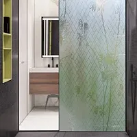 SIA VENDORS Frosted Flower Pattern Window Privacy Film Glass Self Static Cling Decorative Window Home Room Office Bathroom Garage Reused Non Adhesive-thumb3