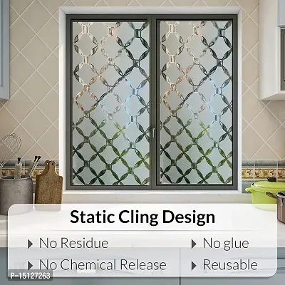 SIA VENDORS Window Privacy Film Frosted Glass Static Clings Non Adhesive Opaque Vinyl Bathroom Door Decorative Stickers UV Blocking Heat Control Coverings for Home Office-thumb2