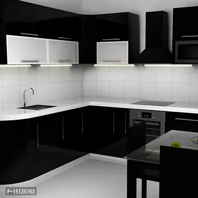 SIA:- Black Glossy Wallpaper Peel Stick Wallpaper Vinyl Self Adhesive Decorative Film for Shelf Liner Kitchen Countertops Cabinets Furniture Wallpaper Size : 24'' x 60'' inches-thumb5