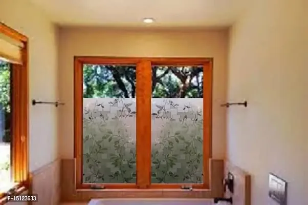 SIA VENDORS Frosted Flower Pattern Window Privacy Film Glass Self Static Cling Decorative Window Home Room Office Bathroom Garage Reused Non Adhesive-thumb5