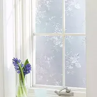 SIA VENDORS Frosted Flower Pattern Window Privacy Film Glass Self Static Cling Decorative Window Home Room Office Bathroom Garage Reused Non Adhesive-thumb1