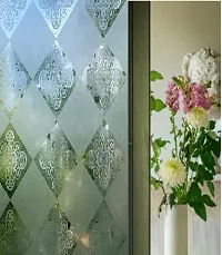 SIA VENDORS Frosted Flower Pattern Window Privacy Film Glass Self Static Cling Decorative Window Home Room Office Bathroom Garage Reused Non Adhesive-thumb4