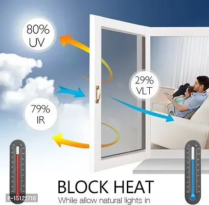 SIA VENDORS? One Way Mirror Window Film Daytime Privacy, Sun Blocking Heat Control Anti UV Reflective Film Static Cling Window Tint for Home Office-thumb5