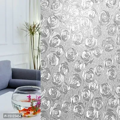 SIA VENDORS 3D Window Film Frosted Removable Fashionable Glass Film UV Protection Cling Translucent Sun UV Blocking Door Sticker Great for Living Room-thumb0