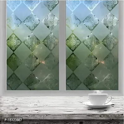 SIA VENDORS Frosted Flower Pattern Window Privacy Film Glass Self Static Cling Decorative Window Home Room Office Bathroom Garage Reused Non Adhesive