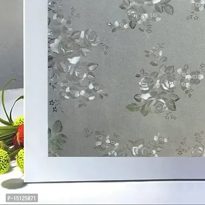 SIA VENDORS Frosted Flower Pattern Window Privacy Film Glass Self Static Cling Decorative Window Home Room Office Bathroom Garage Reused Non Adhesive