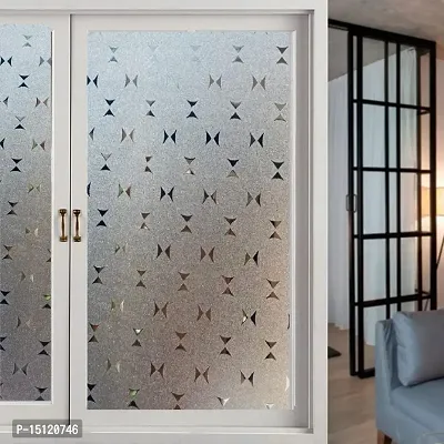SIA VENDORS 3D Window Film Frosted Removable Fashionable Glass Film UV Protection Cling Translucent Sun UV Blocking Door Sticker Great for Living Room