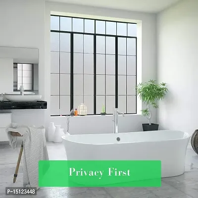 SIA VENDORS? White Privacy Window Films, Opaque Frosted Glass Tint Static Cling Treatment Protects Home Security Without Blocking Daylight - Heat Control, UV Prevention ((12 by 120 INCHES))-thumb3