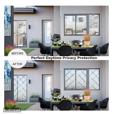 SIA VENDORS Frosted Flower Pattern Window Privacy Film Glass Self Static Cling Decorative Window Home Room Office Bathroom Garage Reused Non Adhesive-thumb5