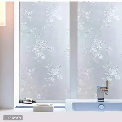 SIA VENDORS Frosted Flower Pattern Window Privacy Film Glass Self Static Cling Decorative Window Home Room Office Bathroom Garage Reused Non Adhesive-thumb5