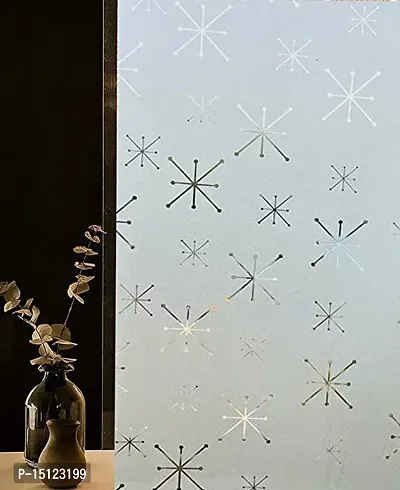 SIA VENDORS 3D Window Film Frosted Removable Fashionable Glass Film UV Protection Cling Translucent Sun UV Blocking Door Sticker Great for Living Room-thumb4