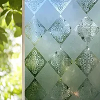 SIA VENDORS Frosted Flower Pattern Window Privacy Film Glass Self Static Cling Decorative Window Home Room Office Bathroom Garage Reused Non Adhesive-thumb3