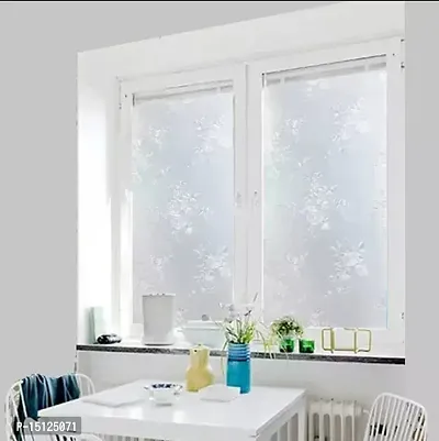 SIA VENDORS Frosted Flower Pattern Window Privacy Film Glass Self Static Cling Decorative Window Home Room Office Bathroom Garage Reused Non Adhesive-thumb4