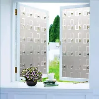 SIA VENDORS 3D Window Film Frosted Removable Fashionable Glass Film UV Protection Cling Translucent Sun UV Blocking Door Sticker Great for Living Room-thumb1