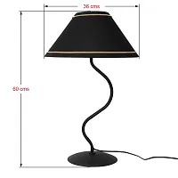 CREATIVE GALLERY Zig ZAG Stylish Morden Side Table Lamp 52cm Height with Lampshade for Bedside Stylish, Living Room, Home Decoration, Hotel, 3D Black MATT Texture (Black  Gold)-thumb2