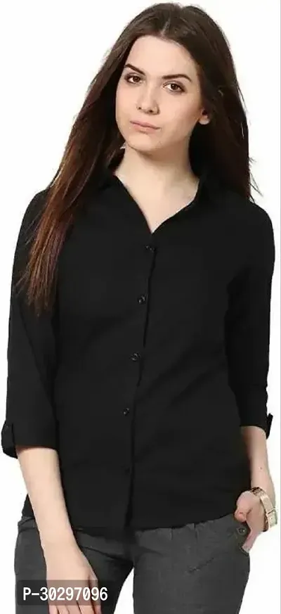 Gorgeous Black Rayon Solid Shirt For Women-thumb0