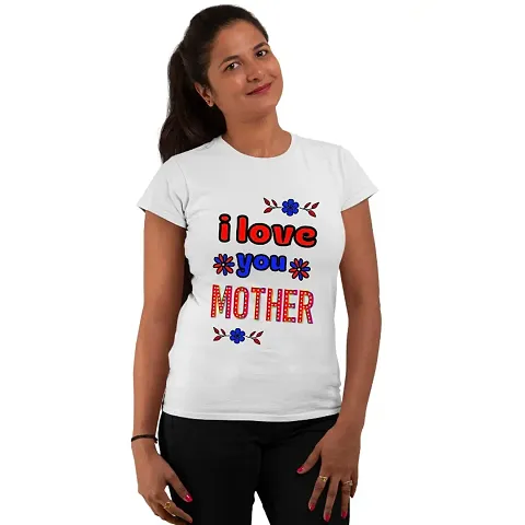 AAPZO Premium Quality Show Off Your Love Stylish I Love Mom T-shirts for Girls Women in Cozy Polycotton